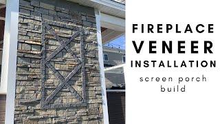 Pointing Stone Veneer on a Fireplace and Installing Ship Lap - Screen Porch Build