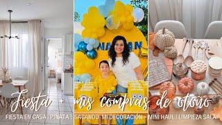 ‍🟫 MIS COMPRAS DE OTOÑO + SACAMOS DECORACIÓN + LIMPIEZA SALA | PREPARATIVOS FIESTA MEGA MINIONS 