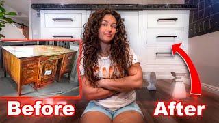 Old Desk to Kitchen Island Counter | DIY Restoration Project