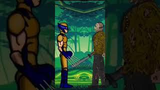  Jason Voorhees vs Wolverine Logan - drawing cartoons 2 horror animation