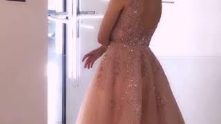 Illusion Blushing Pink See-through Prom Dress 2020 | Veaul