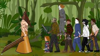 Pyramid Head vs Jason Voorhees, IT Pennywise, Freddy, Michael Myers, Leatherface, Chucky, Jeff [Dc2]