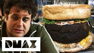 Adam Attempts To Eat A 190 LB Burger That Weights Nearly The Same As Him! | Man V Food