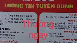 tuyển gấp lao động tới năm 55 tuổi. thưởng cho người giới thiệu