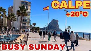 Playa de Calpe en febrero: ¡el domingo cálido atrae a los turistas! #calpe