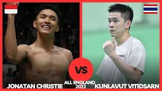 Jonatan Christie(INA) vs Kunlavut Vitidsarn(THA) Badminton Match Highlights | All England 2022