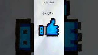 Like Button Pixel Art (64 bits - quarter bit) #shorts #foryou #likebutton #art #pixel