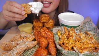 ASMR WINGSTOP MUKBANG CRISPY TENDERS VOODOO FRIES & CAJUN CORN *NO TALKING*