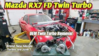 How to Remove Twin Turbos on a Mazda RX7 FD - Ready for a Single Turbo Kit [ Winkle rotary 13b ]