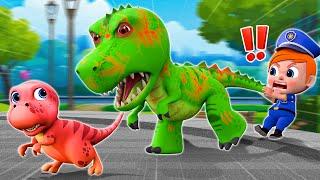 Baby Police Saves T-rex | Good Habits for Kids | Funny Stories For Kids | Little PIB