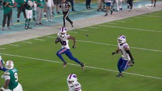 Wild ricochet turns into INT for Ja'Marcus Ingram vs. Tagovailoa