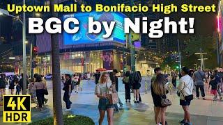 4K  BGC by NIGHT: Experience the Best of Metro Manila's Vibrant Lifestyle! Philippines 2024