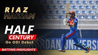 Riaz Hassan's Remarkable Half-Century on ODI Debut! | Qatar 2022 | ACB