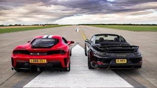 DRAG RACE!! 488 PISTA vs 800 BHP 911 TURBO S