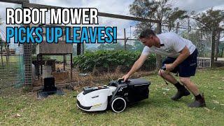 Robot Mower LEAF TORTURE TEST. World's First Lawn Sweeping Robot Mower. Mammotion Yuka Robot Mower