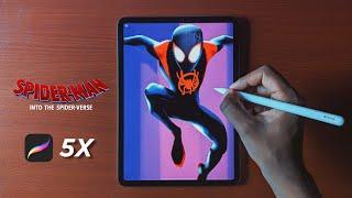 Spiderman into the spider-verse drawing | Timelapse drawings | Procreate 5x  Halftone effect 