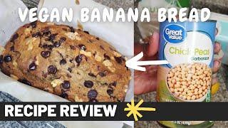 USING CANNED CHICKPEA LIQUID IN VEGAN BANANA BREAD??? | Vegan Recipe | Review by Non-Vegan | Healthy