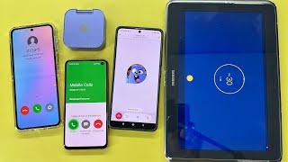 Incoming Call Samsung Tab3 vs Poco X6 vs Samsung Z Flip5, Samsung S10E, SkyPhone,TeleGuard, FakeCall