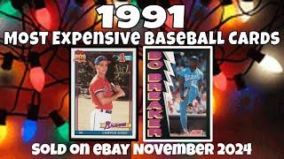 1991 Most Expensive eBay Sales Baseball Cards - November 2024