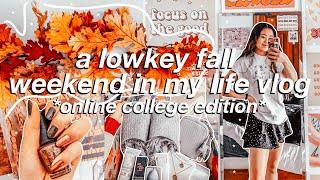 a lowkey fall weekend in my life vlog | online college, fall preparations, fabfitfun unboxing