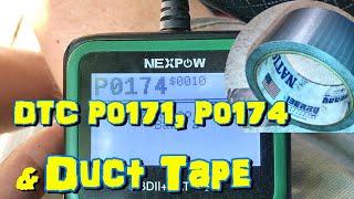 Trouble Codes P0171, P0174 -TRYING to CLEAR with DUCT TAPE? Toyota Camry V6, Lexus, Avalon 2002-2006