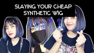 SLAYING CHEAP SYNTHETIC WIG PART 3 Vlog#32 | NENENG V