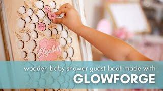 Wood Baby Shower Guest Book Made with Glowforge