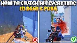 How To Clutch 1v4 in BGMI/PUBG | Close Range Tips , Gamesense Tips | PUBG GAMEPLAY