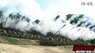 Ultra Powerful South Korean K9 Thunder Artillery Mass Live Fire vs Mountain