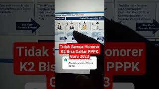 Syarat Honorer K2 bisa Daftar PPPK Guru 2023 #shorts