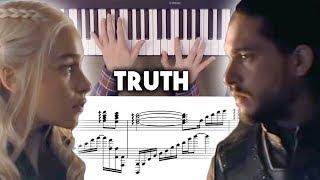 Game of Thrones - Truth (Daenerys & Jon's Theme) Advanced Piano Cover with Sheet Music