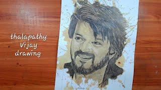 coffee spill art | thalapathy vijay drawing #shorts #leo #vijay #thalapathy #drawing #tamil