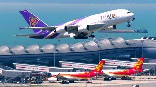 IMPRESSIVE Afternoon Heavies at Hong Kong Intl. Airport | Landing and Takeoff Compilation (2017)