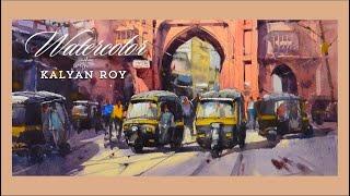 Bikaner Kota Gate in watercolor with caption | watercolor tutorial | cityscape painting | Kalyan Roy