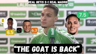 Antony COOKS Real Madrid - Antony Post Match Interview Entrevista - Real Betis 2-1 Real Madrid