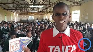 Excited teachers and students of Patel School interact with Nation Media's Taifa Leo Newspaper