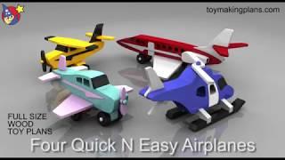 Wood Toy Plans - Four Quick N Easy Airplanes