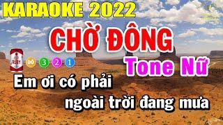 Chờ Đông Karaoke Tone Nữ Nhạc Sống | Trọng Hiếu