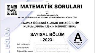 2023 LGS MATEMATİK SORULARI VE ÇÖZÜMLERİ