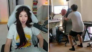 Pokimane Reacts To Michael Yoinking Lily's Chair