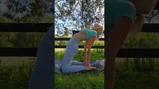 gentle yoga backbend in nature