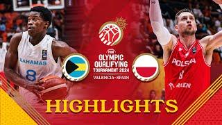 Unbeaten Bahamas  too strong for Poland  | Highlights | FIBA OQT 2024 Spain