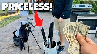 BUYING GOLF CLUBS AT A MILLIONAIRE'S GARAGE SALE!