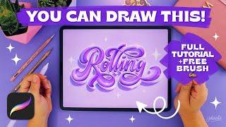 Draw a 3D Bevel word in Procreate  | Step-by-step Tutorial + FREE Brush