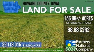 Land For Sale | 156.89+/- Acres, Howard County, Iowa | L-2300518