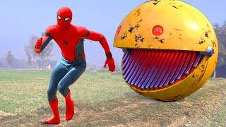 Pacman Vs - Spiderman In Real Life!