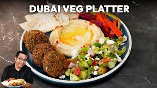 Dubai Veg Platter | Middle Eastern Veg Thali | Falafel, Hummus & Salad by Chef Ajay Chopra