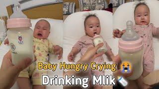  Drinking Milk Bottle Cute Baby Crying Hungry Amazing moment's..