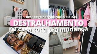 FIZ UMA LIMPA NA CASA INTEIRA ANTES DA MUDANÇA! | DESTRALHE E ORGANIZAÇÃO *com dicas*