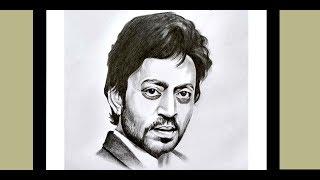 A Small Tribute to Irfan khan//Pencil Sketch drawing of Irfan Khan